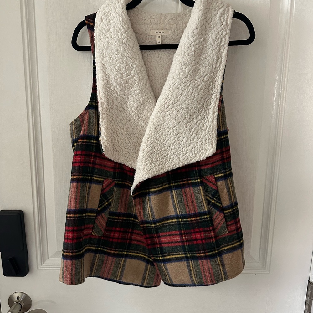 Maurices Cream Sherpa Vest
